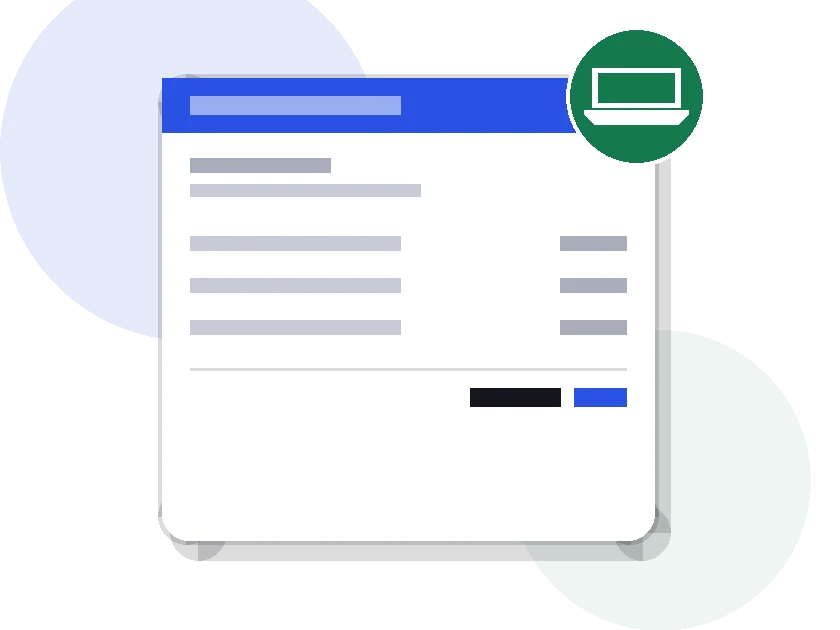 Illustration of a freelance invoice document with a laptop badge