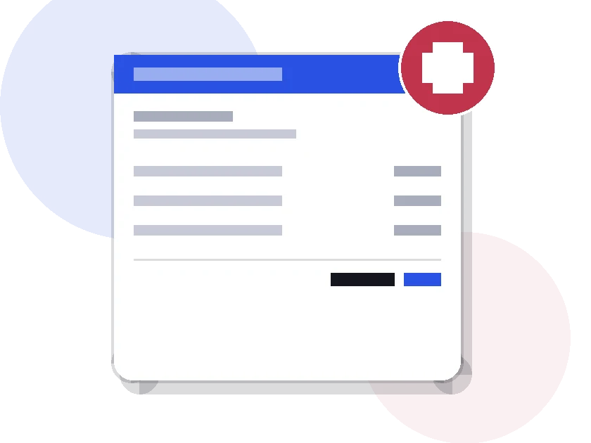 Illustration of a medical invoice document with a medical cross badge