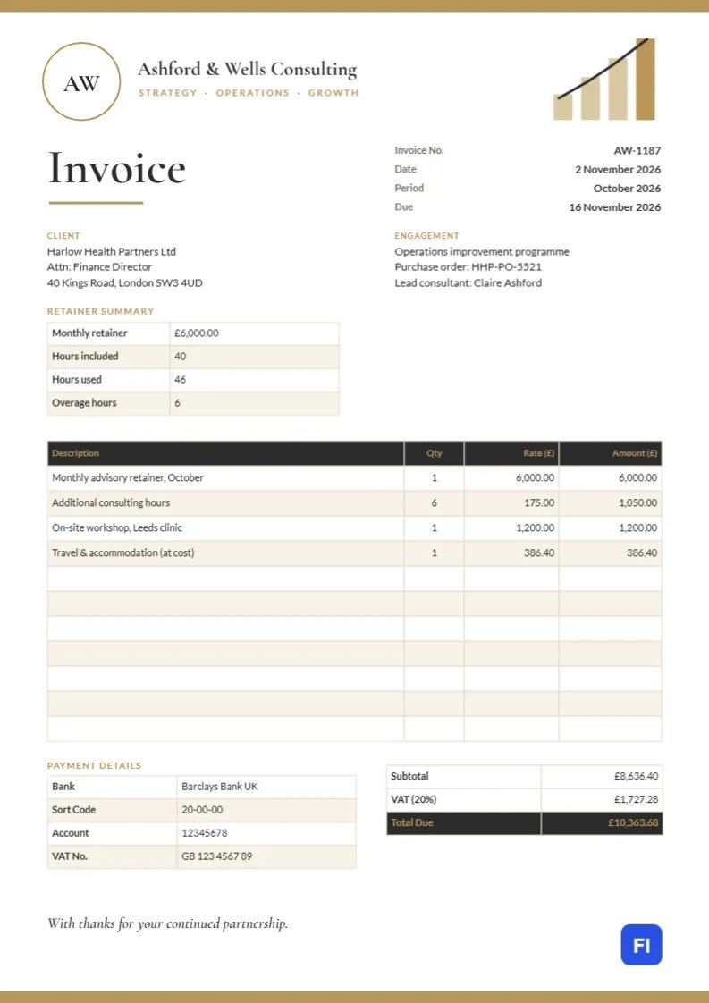 Consulting Invoice Template