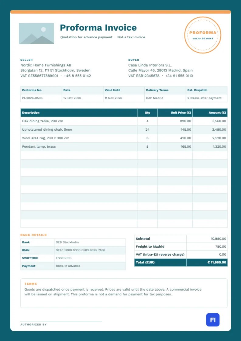 Proforma Invoice Template